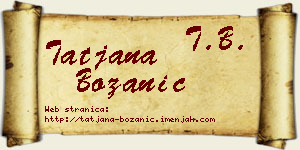 Tatjana Božanić vizit kartica